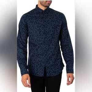 ARMANI EXCHANGE
Monogram-Pattern Stretch-Cotton Shirt